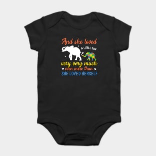 Autism Mom Awareness She Loved Little Autistic Boy So Much Baby Bodysuit